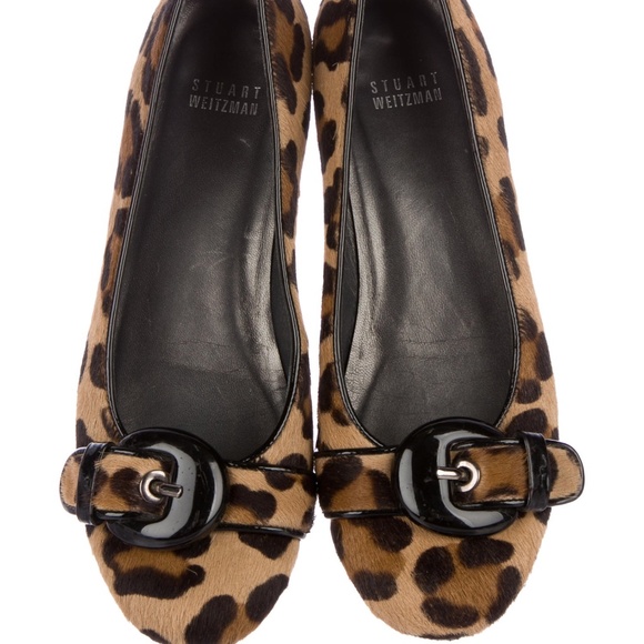 Stuart Weitzman Ponyhair Leopard Flats 7 - Picture 2 of 4